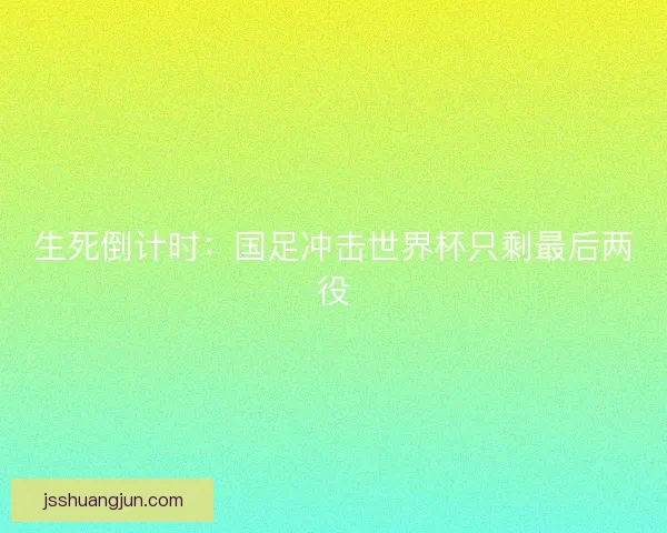 生死倒计时：国足冲击世界杯只剩最后两役