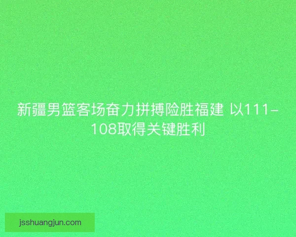 新疆男篮客场奋力拼搏险胜福建 以111-108取得关键胜利
